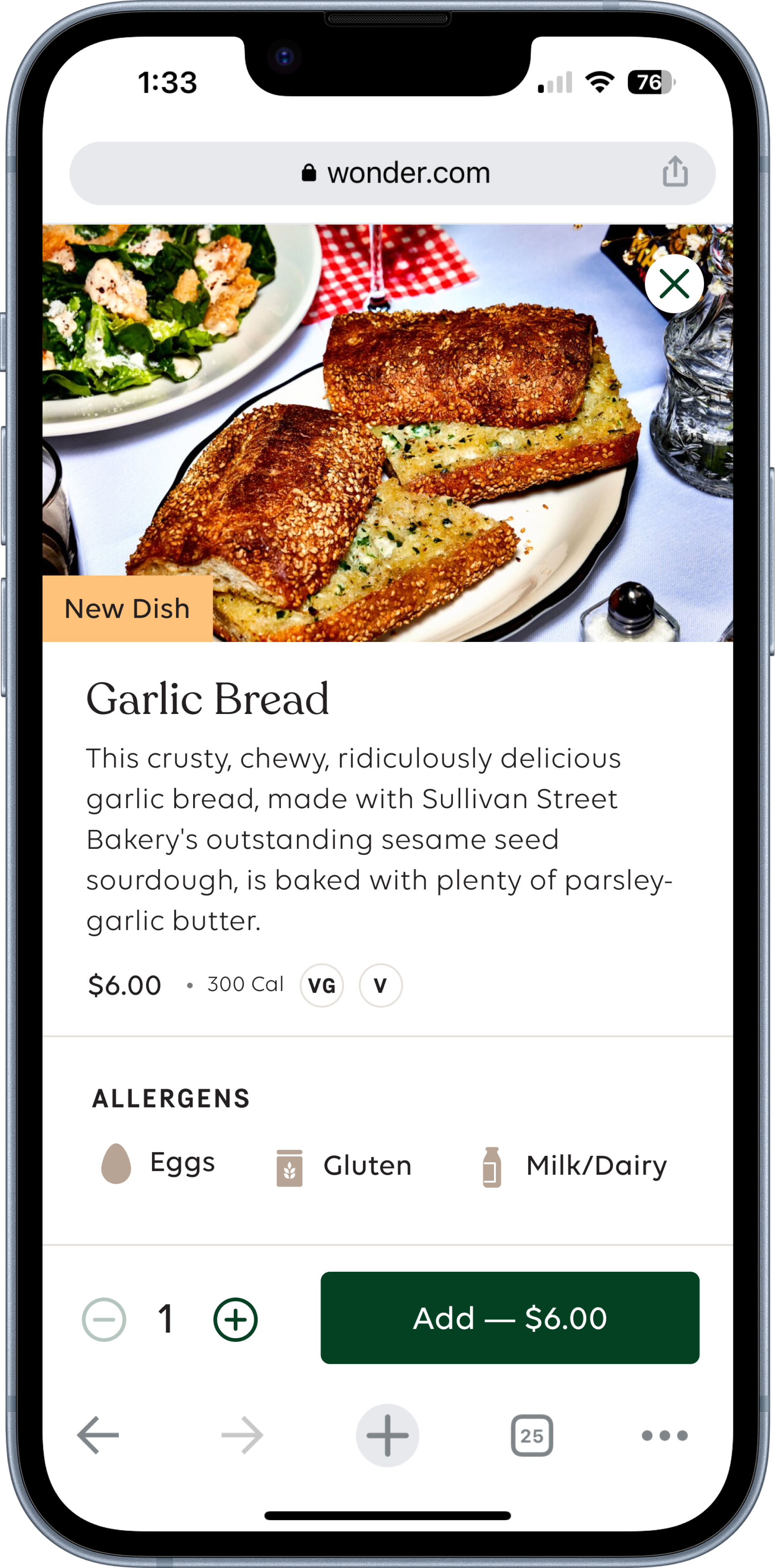 Wonder mobile web screen 3